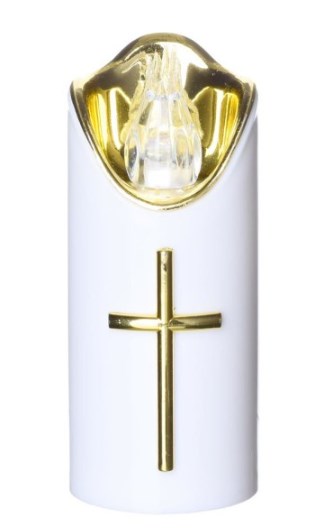 Cortina biała świeca 12,5 cm RICO złoto - biel